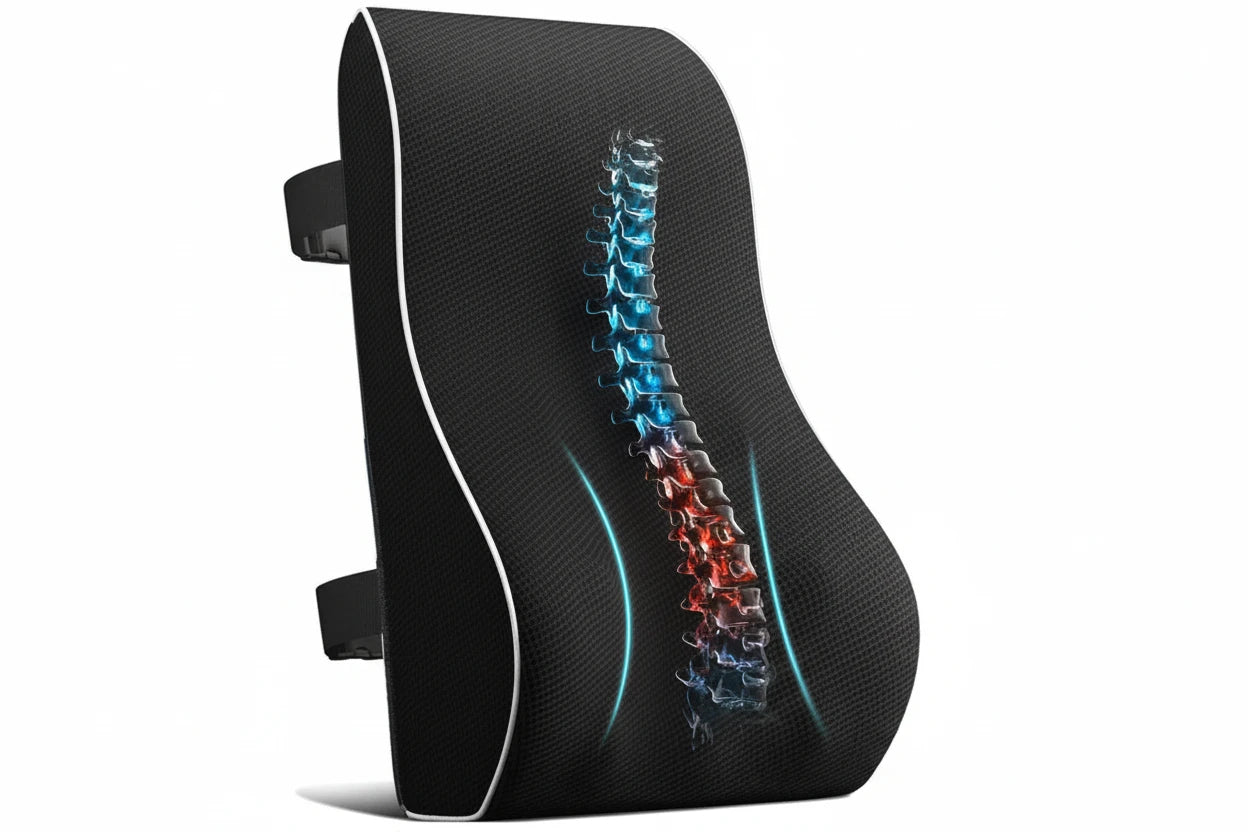 Car Seat Office Chair Back Lumbar Support Car Waist Rest Rebound Memory Foam Cushion Pad Back Lumbar Cushion for Car Driver