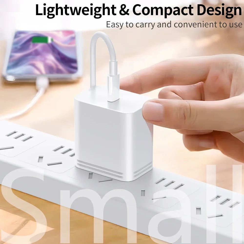 For iPhone 16 15 Samsung PD 20W USB Type C Charger Fast Charging Power Adapter Type C Cable Wall Phone Charger Quick Charge Plug