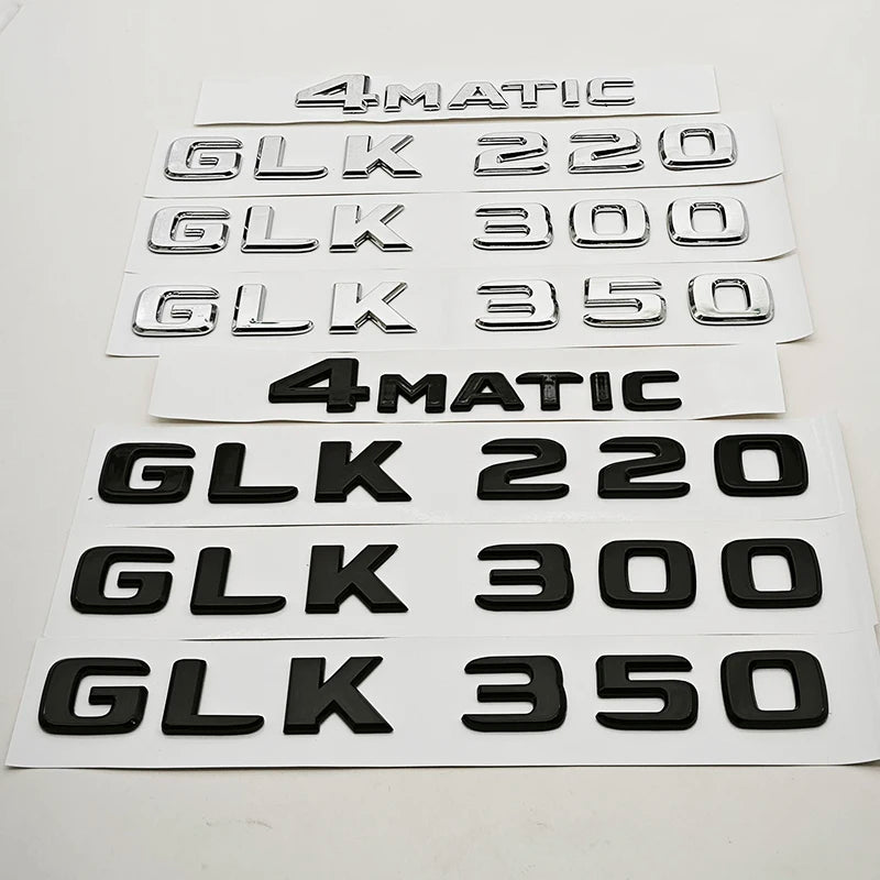 3D ABS Car Logo 4 Matic GLK220 GLK300 GLK350 Emblem Letters Sticker Rear Trunk Badge for GLK W204 X204 GLK220 GLK300 GLK350
