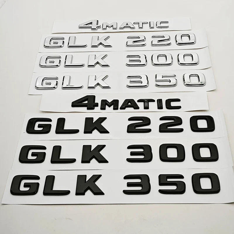 3D ABS Car Logo 4 Matic GLK220 GLK300 GLK350 Emblem Letters Sticker Rear Trunk Badge for GLK W204 X204 GLK220 GLK300 GLK350