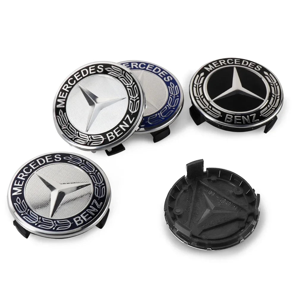 4PCS 75MM Car Wheel Center Hub Caps Tire Rim Covers Auto Accessories For Mercedes Benz CLA A180 W108 AMG CLK W201 W212 W213 W220