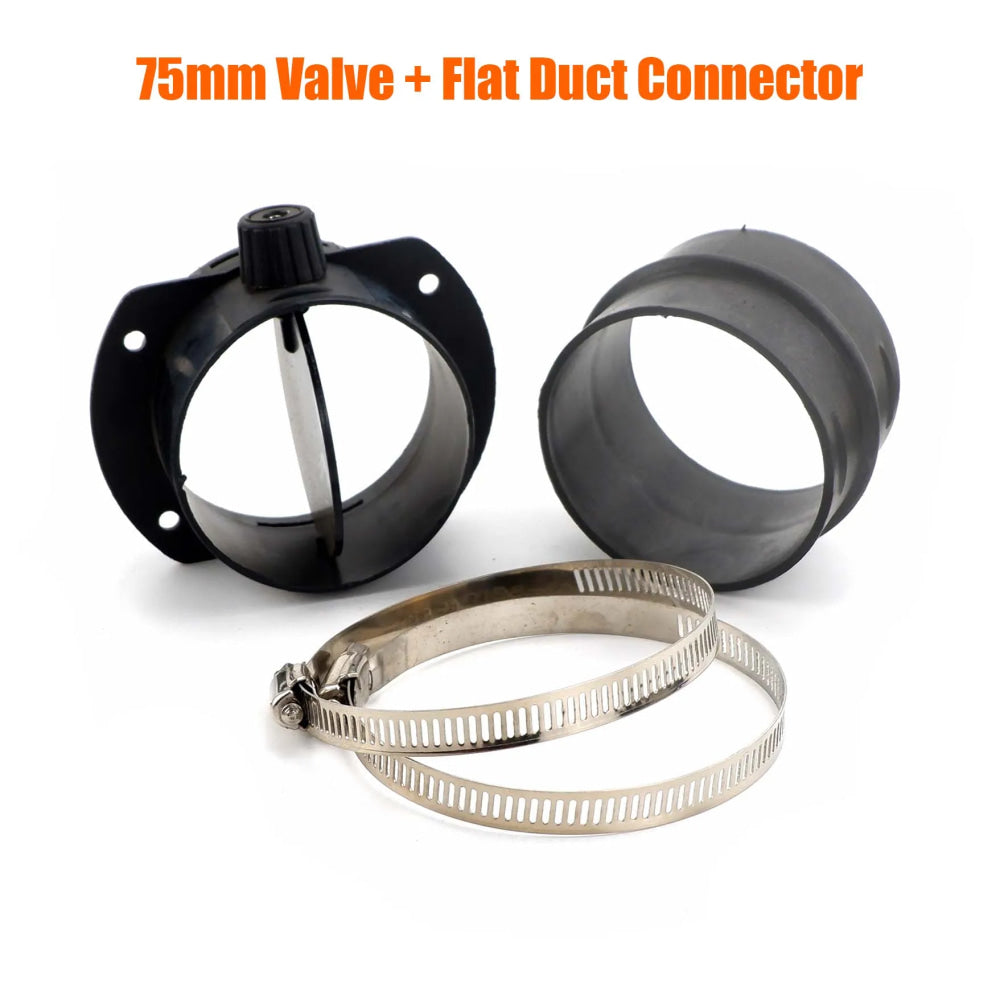 60mm 75mm Valve Flap Adjustable Air Diesel Heater Vent Ducting Branch Splitter Exhaust Pipe Outlet Joiner Connector For Car