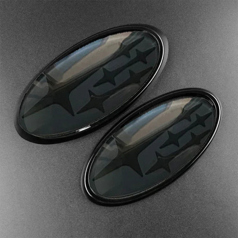 2Pcs Acrylic Car Front Rear Logo Emblem Sticker For Subaru STI XV Impreza BRZ WRX Legacy Outback Auto Hood Trunk Badge Cover