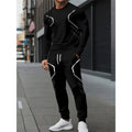 The new men's round-neck sweatshirt set for Spring and Autumn 2025 features street fashion and comfort with 3D pattern printing