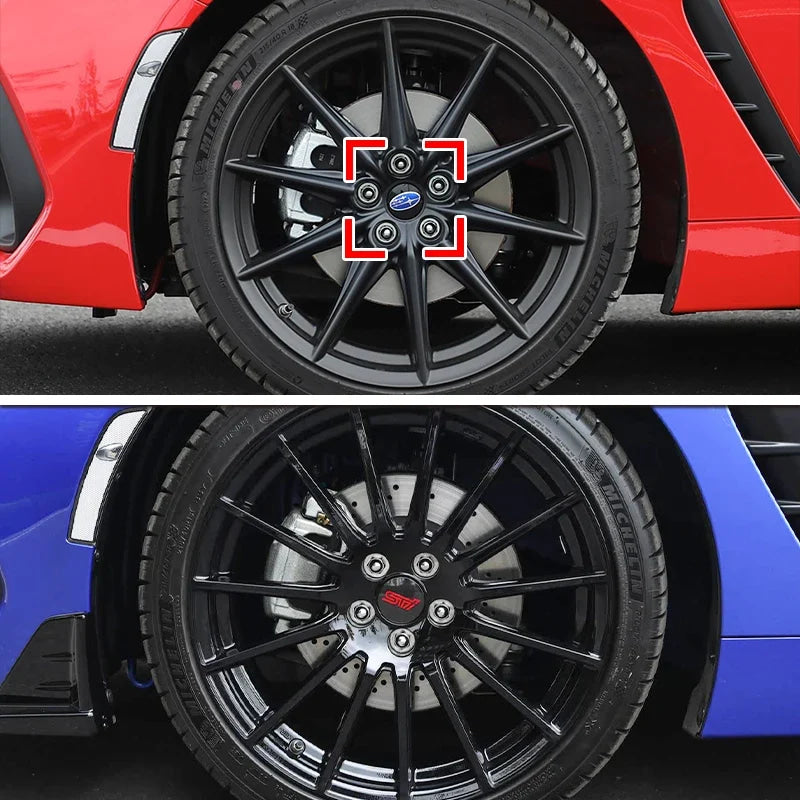 For Subaru STI Forester Impreza Legacy Outback XV BRZ WRX Tribeca ABS 4pcs Car Wheel Stickers 56mm Auto Center Hub Cap Decal