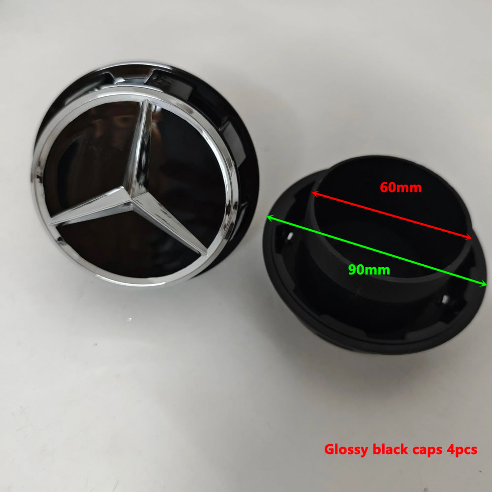 4PCS Aluminum Car Wheel Center Hub Caps for Mercedes-Benz A45S C63S E63S AMG GT GTS C190 Auto Styling Accessories
