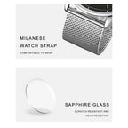 CADISEN Swiss Ronda 715 Quartz Watch Mans 7MM Ultra-thin Dial Sapphire Luminous Stainless Steel Milano Mesh Strap Watches Men