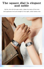 SANDA 9031/1108 Resistant Leather Strap Square Dial Waterproof Sport Casual Women Men Quartz Watches Reloj Luxury Couple Watch