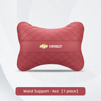 Nappa Leather Car Headrest Neck Pillow Waist Cushioning For Chevrolet Spark Captiva Cruze Malibu Equinox Trax Camaro Blazer