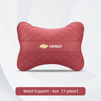 Nappa Leather Car Headrest Neck Pillow Waist Cushioning For Chevrolet Spark Captiva Cruze Malibu Equinox Trax Camaro Blazer