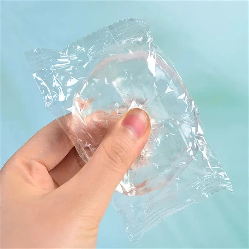 Slow Rise Sensory Toys, Transparent Ice Cube with Floating Sequins, TPR Stress Relief Fidget Toy for Adults & Kids