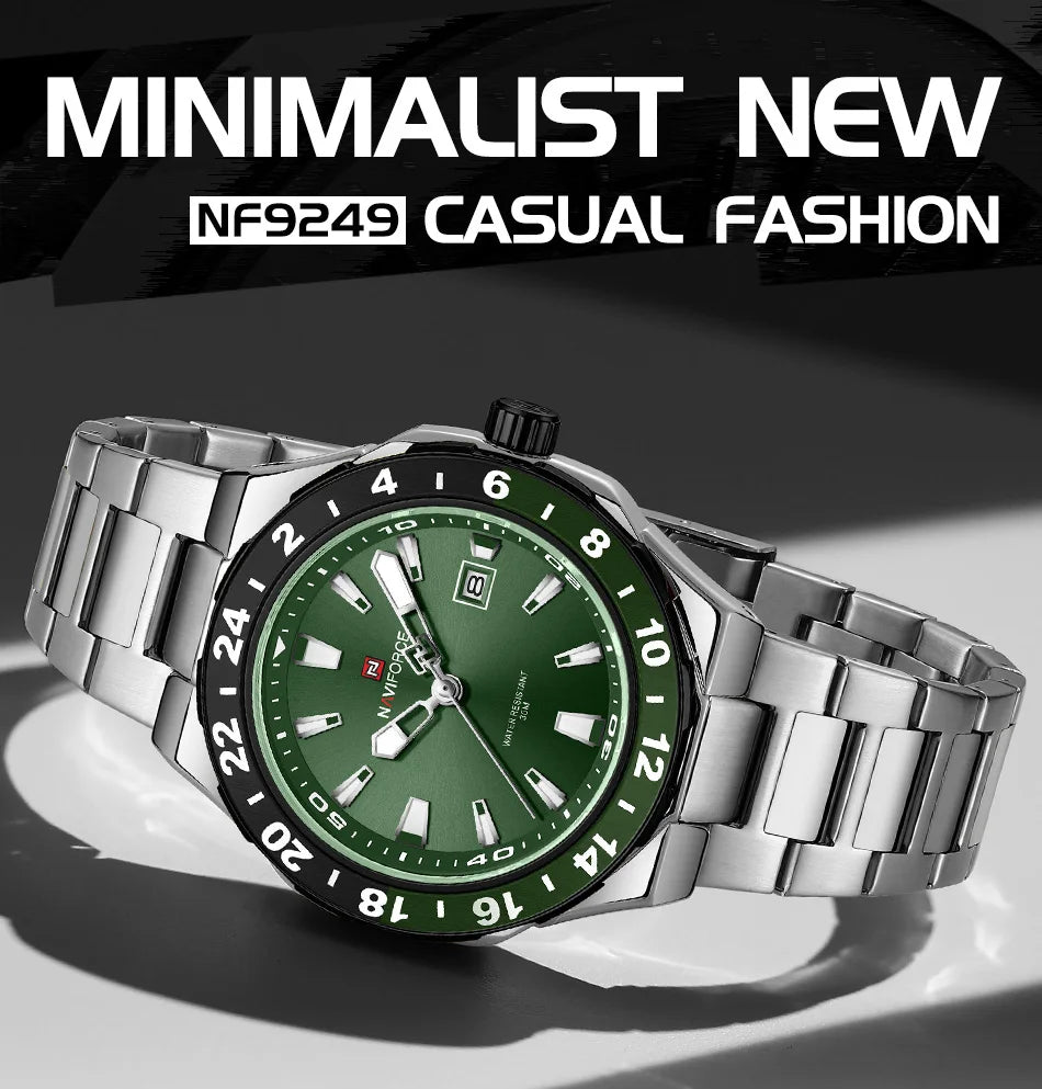 NAVIFORCE Luxury Watch for Men Quartz 3ATM Waterproof Stainless Steel Watches Business Fashion Men's Wristwatch2025