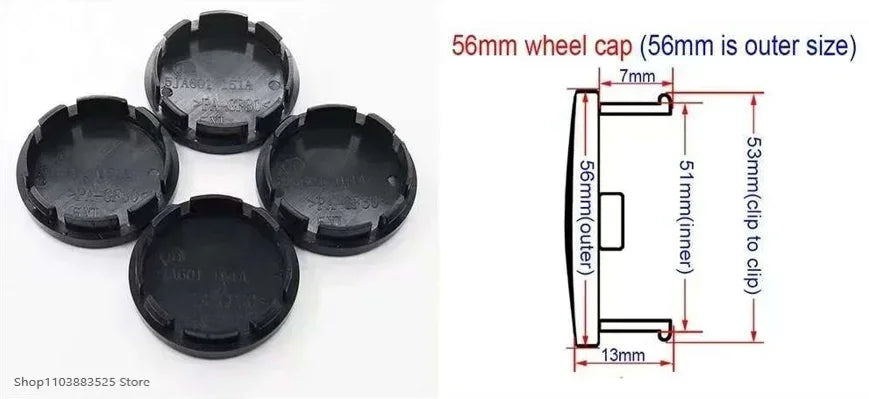 OD 56mm Modified Wheel Center HubCaps for BRABUS W464 W210 G63 G65 W253 W211 W176 W463 GLS G350 GLK GLC W213 Smart  W204 W205