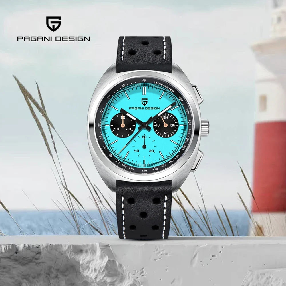 PAGANI DESIGN Panda Mens Watches Quartz Luxury Watch For Men Chronograph VK63 Wristwatches AR Sapphire Waterproof Luminous Clock