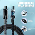 Cable de pantalla Digital USB C Dual de 120W PD Cable de carga rápida USB tipo C a tipo C para iPhone 15 Pro Max Plus Xiaomi Macbook iPad
