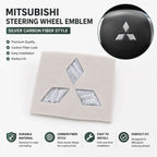1pcs 3D Mitsubishi Carbon Fibre Steer Wheel Emblem Car Steering Wheel Sticker Car Interior Emblem Car Styling Accessories