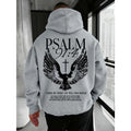 Christian Bible Verse Psalm 91:4 Print Men Women Hooded Sweatshirt Autumn Winter Outdoor Vacation Casual Loose Warm Sportswear