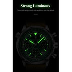 POEDAGAR Luxury Man Watch Quartz Waterproof Luminous Date Chronograph Leather Men Wristwatch Military Sports Men's Watches Reloj