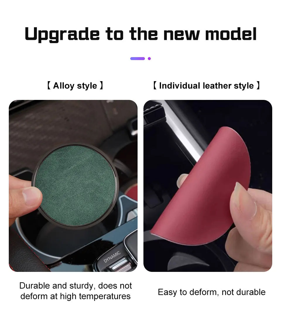 2Pcs Leather Car Coaster Anti-slip Mat Cup Holder Pad For BMW X1 X2 X3 X4 X5 X6 X7 1 3 5 6 7 Series E60 E90 E70 G20 G30 G7