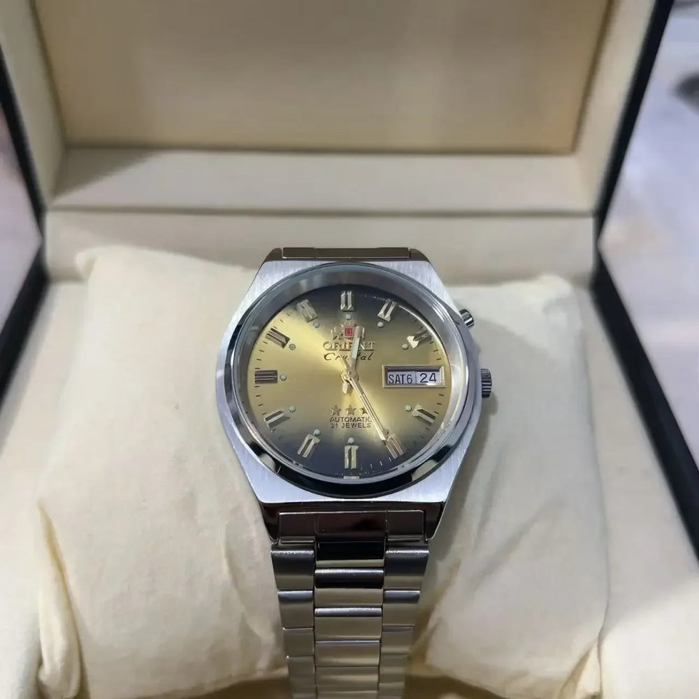 9898 Store Orient Watch Japanese Movement Sport Casual Unisex Watch World Time Luminescent Stainless Steel