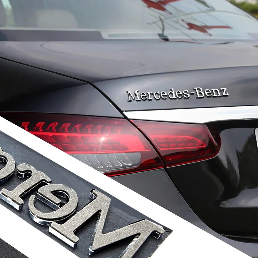 1pcs 3D ABS Car Badge Rear Trunk Body Sticker Emblem Decoration For Mercedes Benz AMG W108 W124 W126 W140 W205 W201