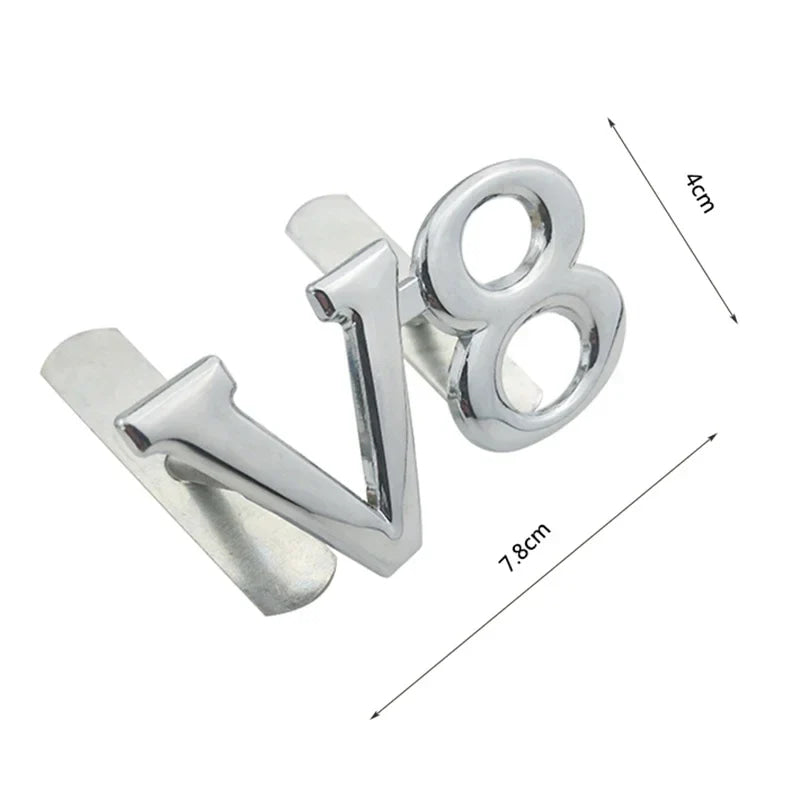 Car Styling Metal V8 Car Front Grille Emblem Badge For Ford Chevrolet Dodge Skoda Volkswagen SEAT BMW Fiat Toyota Infiniti