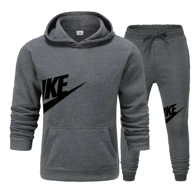 Men's casual sports suit, fashion new men's and women's sports hoodie + pants 2 sets, autumn and winter warm sportswear suit