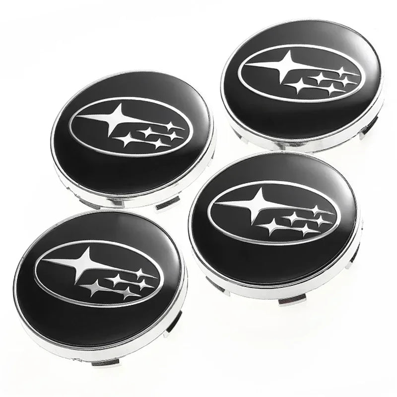 For Subaru ASCENT BRZ FORESTER IMPREZA XV WRC WRX LEGACY OUTBACK STI 4pcs 60mm Car Wheel Center Covers Tire Hub Caps Decoration
