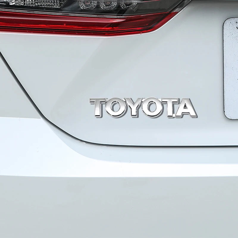 3D ABS TOYOTA Letters Emblem Rear Trunk Badge Logo Nameplate Sticker Black Chrome For Hilux Highlander Yaris RAV4 Camry Corolla