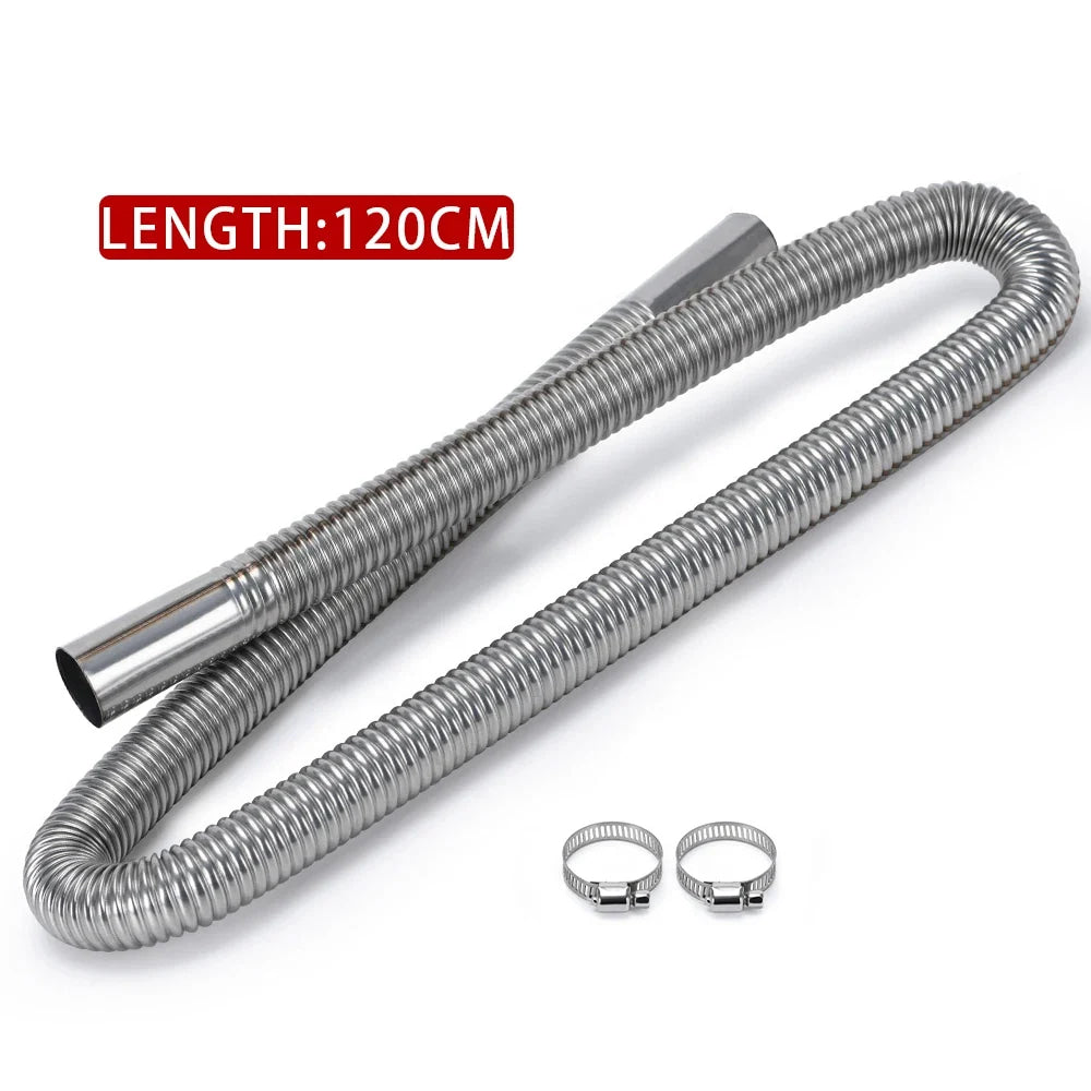 60cm - 300cm Air Diesel Parking Heater Stainless Steel Exhaust Pipe Tube Gas Vent Hose Car Truck VAN With 24mm Bore Car Muffler