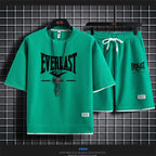 2026 Men's summer suit high quality round neck men's T-shirt 2 pieces shorts running quick dry leisure quick dry.