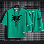 2026 Men's summer suit high quality round neck men's T-shirt 2 pieces shorts running quick dry leisure quick dry.
