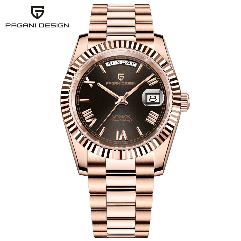 2025 New PAGANI DESIGN Men's Watch DD36 Rose Gold Luxury Automatic Watch For Men Mechanical Wristwatches Sapphire Mirror Clock