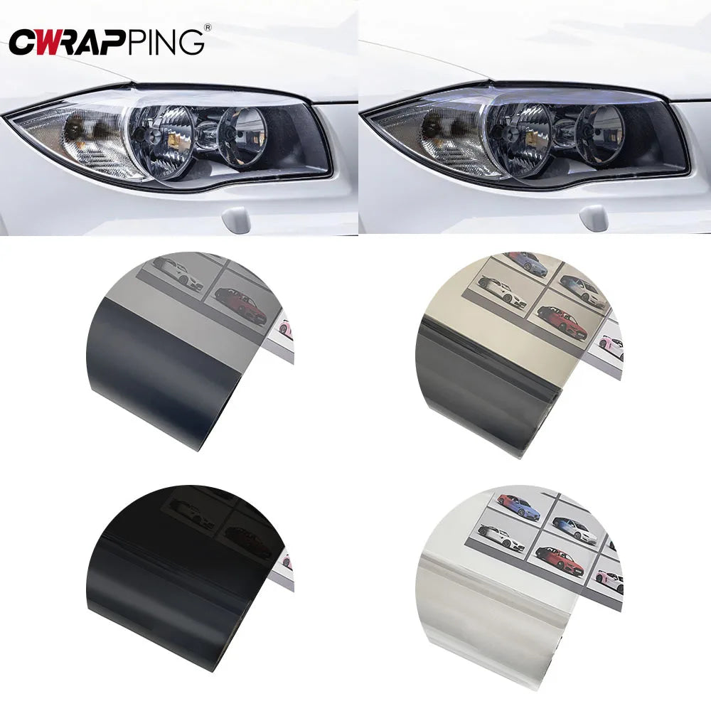 Película de tinte para faros de coche, 50x200cm, luz antiniebla ahumada, película de vinilo de PVC, tinte negro, película impermeable de vinilo para accesorios de motocicleta y automóvil