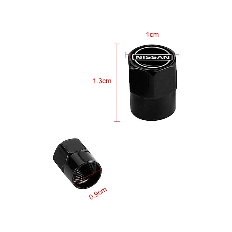 4pcs New Aluminum Car Tire Valve Hexagon Tire Dust Cap For Nissan Qashqai j11 j10 Juke X Trail t32 J32 Tiida Leaf Versa Skyline