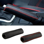 Funda de freno de mano, empuñaduras de freno de mano de cuero genuino para Mazda 6, cubierta de cuero Natural en el freno de mano, accesorios interiores para coche