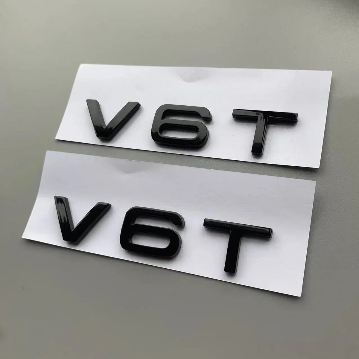 ABS 4-Ring Bright Black Car Hood Front Grill Emblem Rear Trunk Badge V6T Sticker Modified Accessories for Audi S4 2020-2024