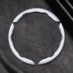2/3PCS Laser Carbon Fiber Silicone Car Steering Wheel Cover 1K Micro Fiber Leather PVC Wheel Booster Cover Non-Slip Universal