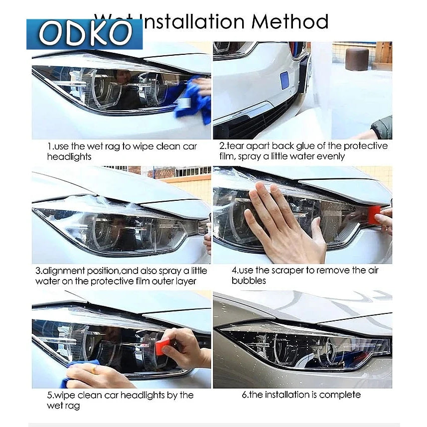 Car Headlight Protection Tint Film Smoke Black TPU Transparent Light Sticker For Chevrolet Corvette C7 C8 2014-On Accessories