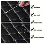 PU Leather Waterproof Universal Car Floor Mats 5Pcs Front & Rear Auto Foot Pad Protector Automobile Interior Carpet Set