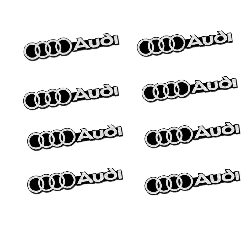 4pcs 3D Aluminum Badge Emblem Sticker car audio decorate For Audi A1 A3 A4 B8 8P A6 C7 A5 Q5 B7 B6 B9 A7 A8 RS Q3 Q7 Q2 TT