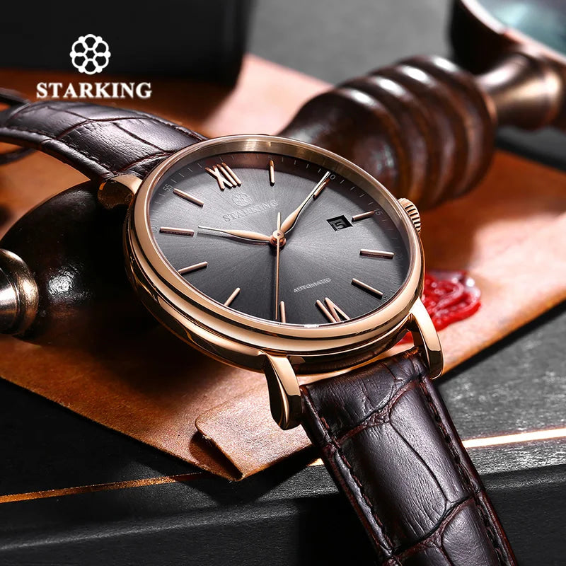 STARKING Sapphire 8215 Automatic Watch Fashion Sports Business Casual Wristwatch Waterproof Wear-resistant Watch Gifts for Men