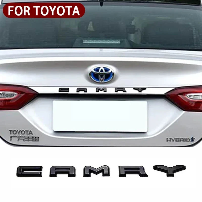 NEW ABS Glossy Black Silver Car Body Trunk Emblem Sticker For  Toyota CAMRY Badge Auto Rear Letter Decal Exterior Accessories