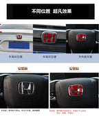 For Honda Civic Accord City H-Sticker Interior Modification CRV Jade Fit Acrylic Car Steering Wheel Emblem Odyssey Hybrid