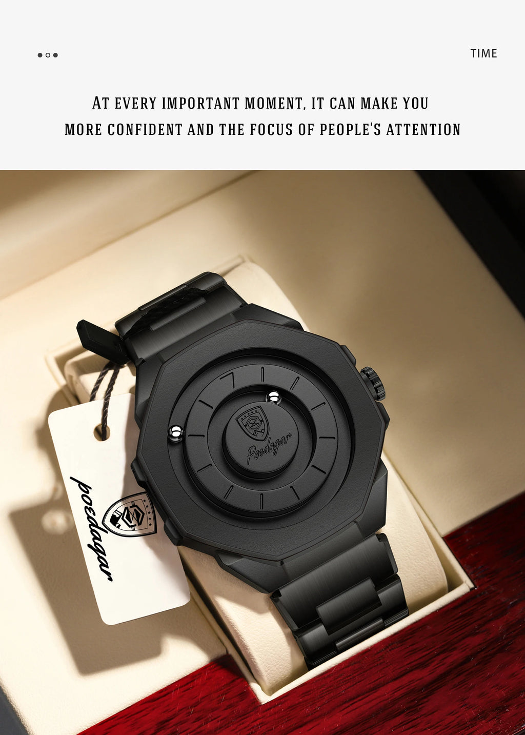 POEDAGAR High Quality Luxury Watch For Men Waterproof Fashion Man Wristwatch Business Stainless Steel Men's Quartz Watches Reloj