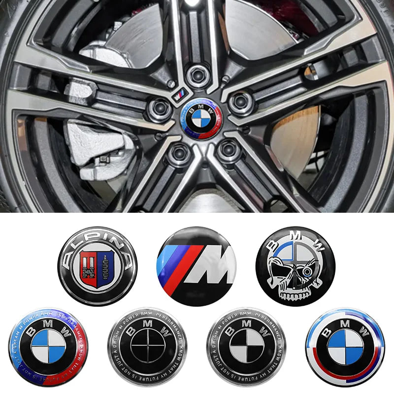 4Pc 56mm 60mm 65mm Car Wheel Center Hub Cap Rim Cover Stickers For BMW E36 E39 E46 E60 E90 E90 F01 F10 F30 G01 G20 G21 G30 G11 M
