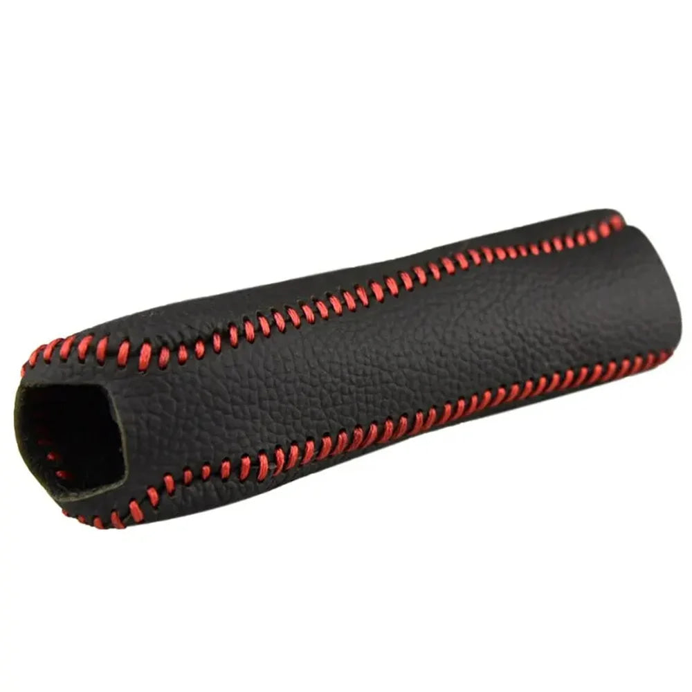Funda de freno de mano, empuñaduras de freno de mano de cuero genuino para Mazda 6, cubierta de cuero Natural en el freno de mano, accesorios interiores para coche