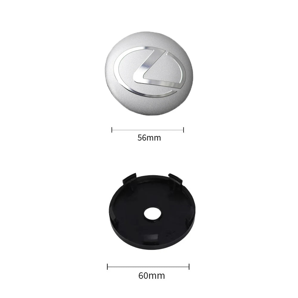 4Pc 56/60mm Logo Hub Caps Car Wheel Center Cover For Lexus CT200h NX300h RX300 RX330 F Sport IS RX NX ES LS GS UX LX LC RC GC GX