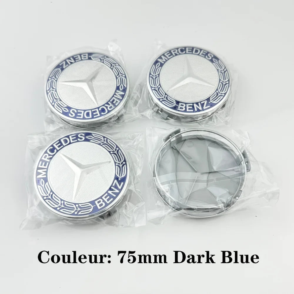 For AMG 4pcs 75MM Car Wheel Center Hub Caps Covers Mercedes Benz A B C S Class AMG GLA CLA GLC W176 W221 W204 W205 accessories