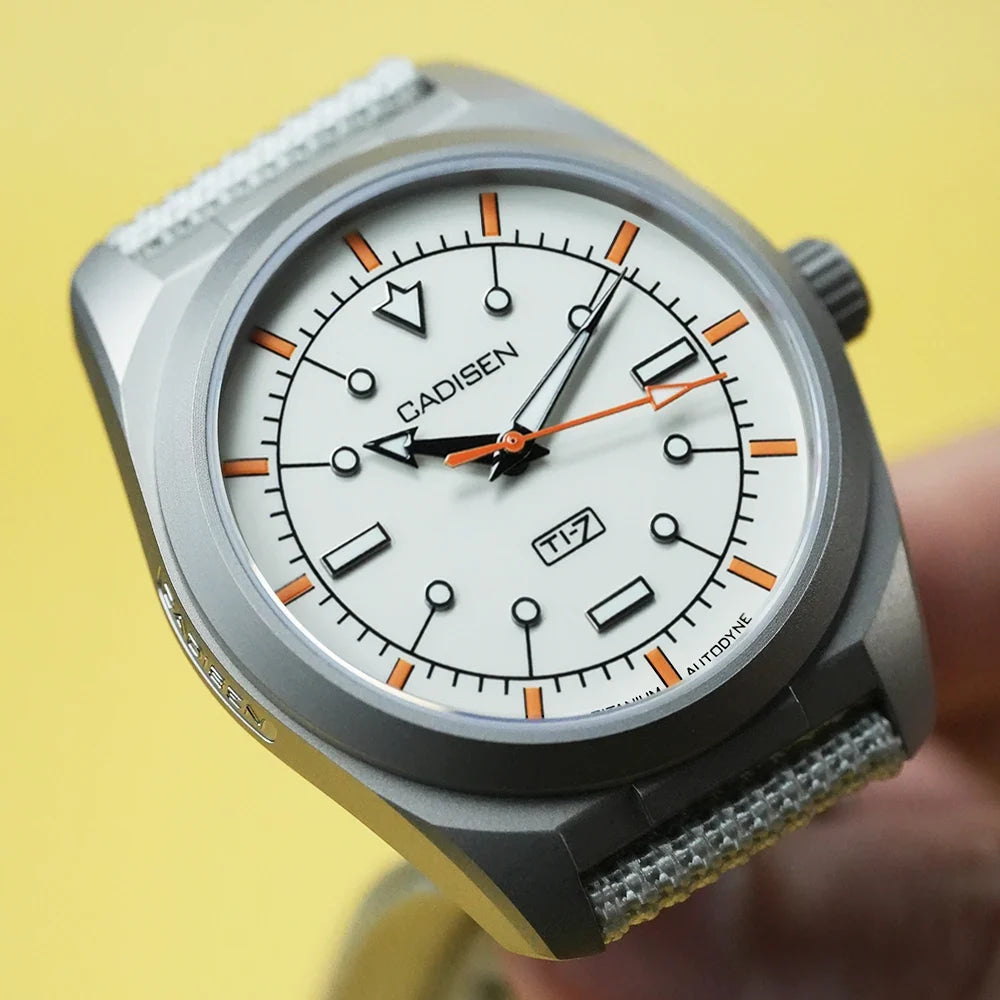 CADISEN TI-7 Autodyne 2026 NEW Titanium Automatic Mechanical Watch Man Canvas Wristwatch MIYOTA 8215 Luminous Waterproof Watches